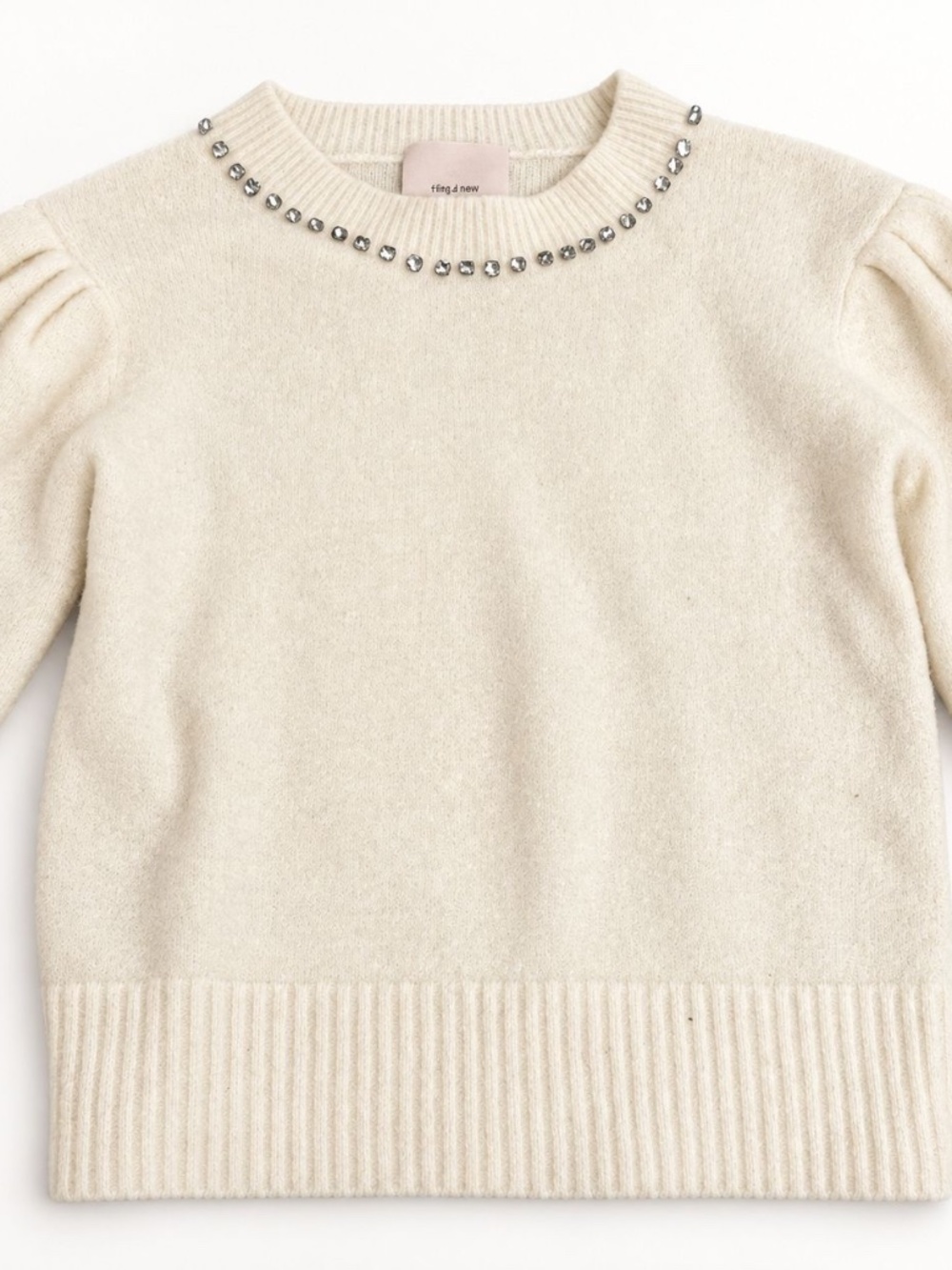 Cream jewel detail sweater size S. Worn once